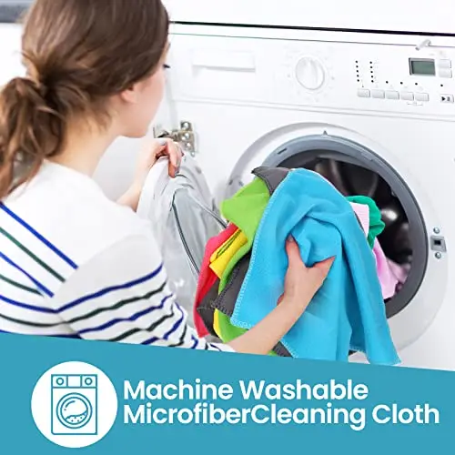 

150 Pieces Machine Washable Microfiber Cleaning Cloths 12x12 Inch Reusable Multicolor Towels With Reinforced Edges, Lint-Free &
