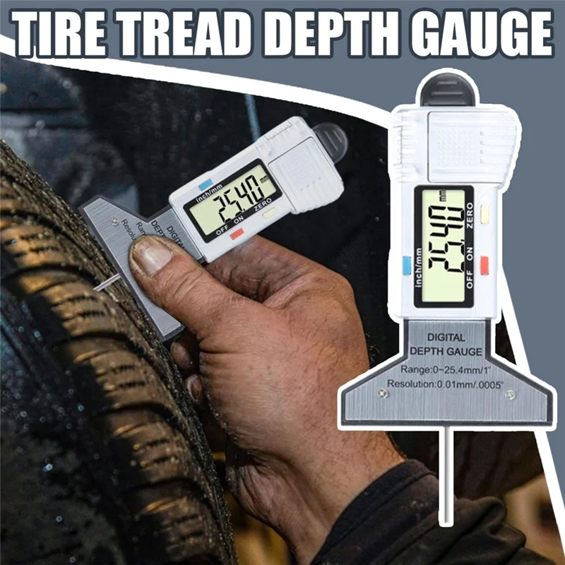 

【Limited Time Offer】Digital Tire Tread Depth Meter-LCD Display-0.25 To 4 Mm Range-Tire Depth Gauge Digital Tread Detector
