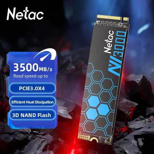 Netac SSD NVMe M2 250GB 500GB SSD 1TB 2TB SSD M.2 2280 PCIe3.0X4 Disco de estado sólido interno para computadora portátil de escritorio