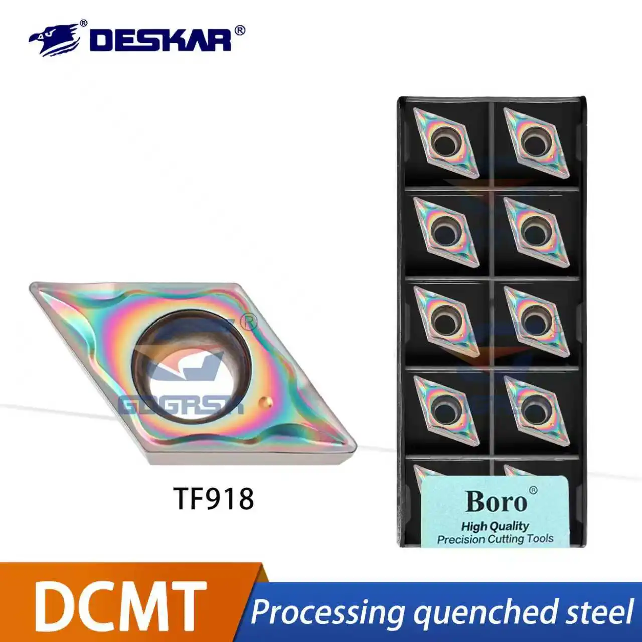 

DESKAR 100% оригинальный токарный станок с ЧПУ, ромбовидное лезвие DCMT11T304/08-LM DCMT070204/08-LM TF918, специальное треугольное лезвие для закаленной стали