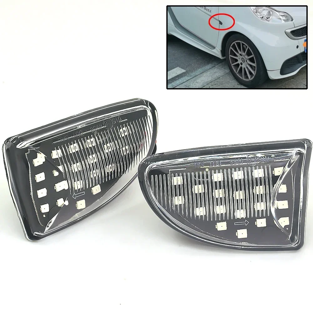 WF-2PCS Dynamic turn signal side light marking light for Mercedes Smart Fortwo W451 2007 2008 2009 2010 2011 2012 2013 2014 2015