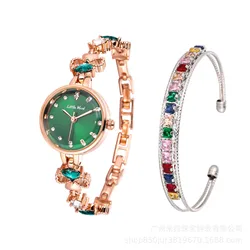 Women's Wristwatches Fashion Quartz Light Luxury Ladies Bracelet Watch Waterproof Female's Temperament Green Bracelet Gift
