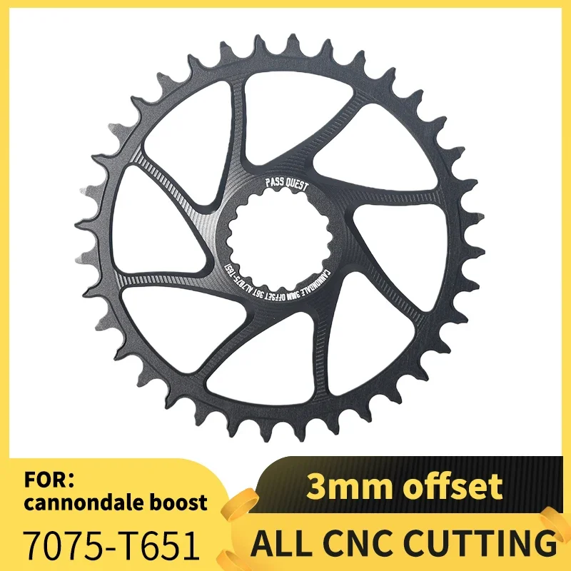 PASS QUEST 3mm Offset Chainring for Cannondale Boost SL SISL  28-38T Chainwheel Narrow Wide Teeth Chainring