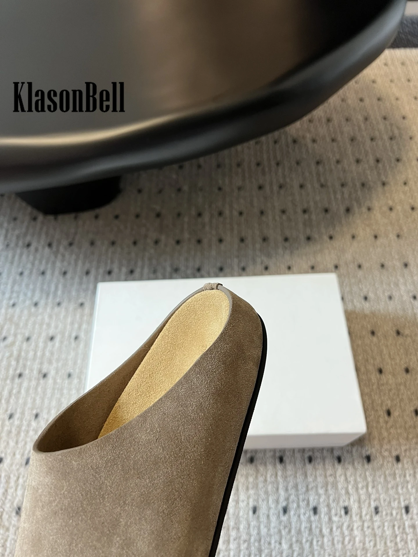 4.9 KlasonBell Fashion Vintage Cow Suede Baotou Slippers Soft Sole Slides Indoor Casual Female Slippers