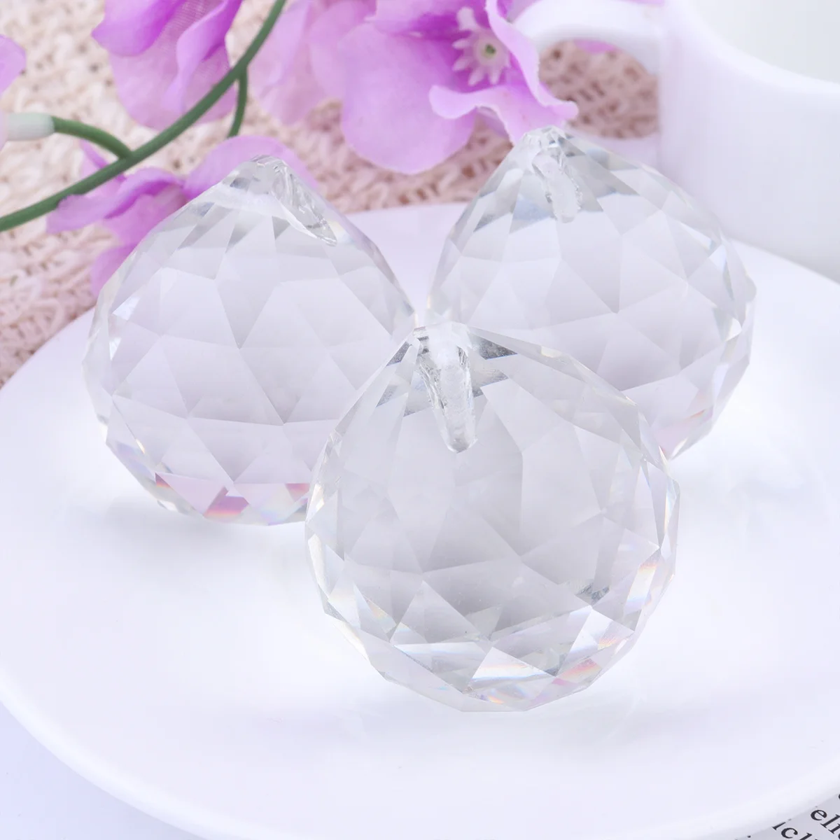 

6Pcs Crystal Ball Pendants Clear Rainbow Feng Shui Crystals Window Chandelier Curtain Prisms Lighting Feng Shui Crystals