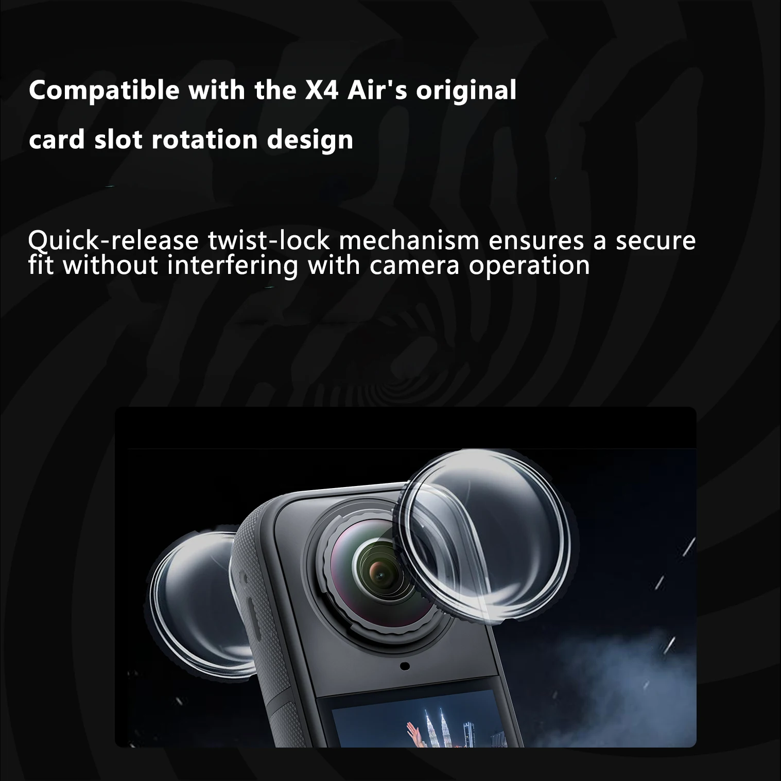 واقيات العدسة للزجاج البصري الهوائي Insta360 X4 أو واقي عدسة كاميرا الكمبيوتر X4 ملحقات مقاومة للخدش
