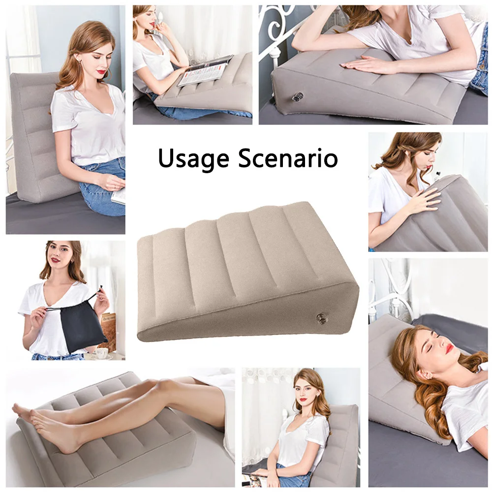 Portable PVC For Travel Camping Sleeping Foot Pillow Elevation Leg Pillows Wedge Pillow Knee Cushion Inflatable Back Pillow