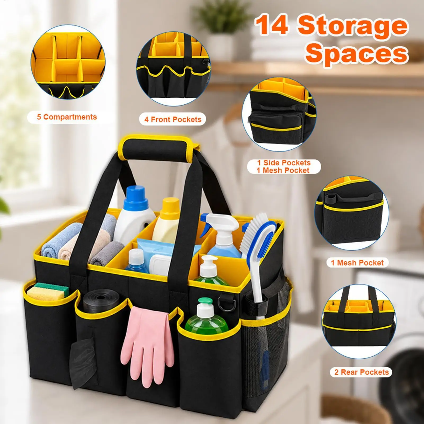Multifunctional Tool Bag Cleaning Tools Storage Bag Waterproof and Wear-Resistant Large Capacity Oxford Cloth Storage Bags