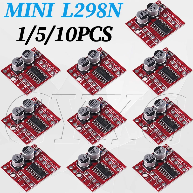 1/5/10PCS Mini L298N DC Motor Driver, MX1508 Mini Dual Channel 1.5A 2 Way PWM Speed Controller Dual H-Bridge Replace Stepper