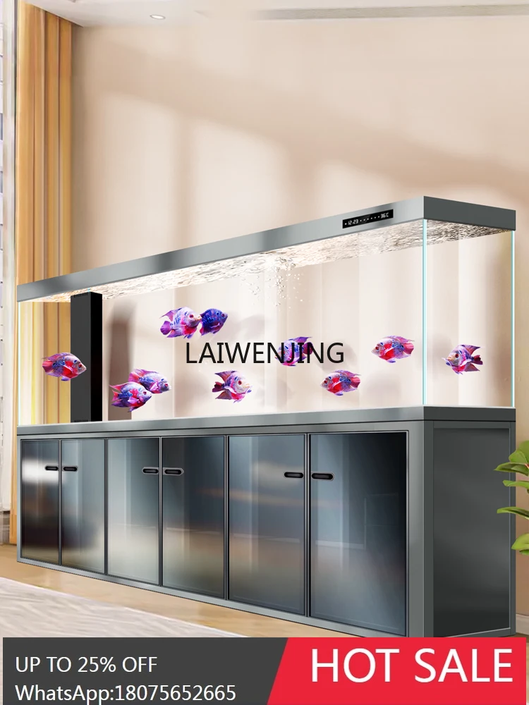 HLZ medium and large fish tank living room screen bottom filter light luxury ecological aquarium