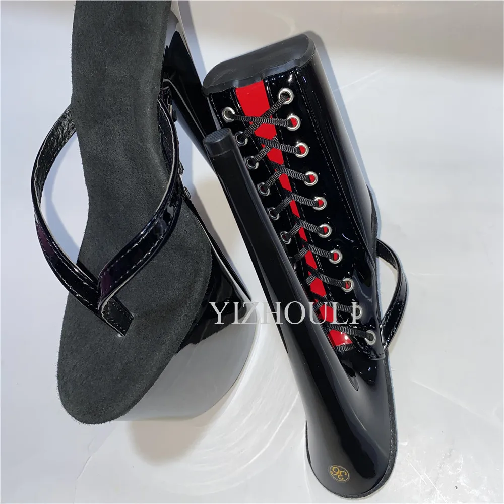 Color can be customized, stylish 15-17-20cm princess slippers, cross strap soles, sexy nightclub heels, model stage show sandals