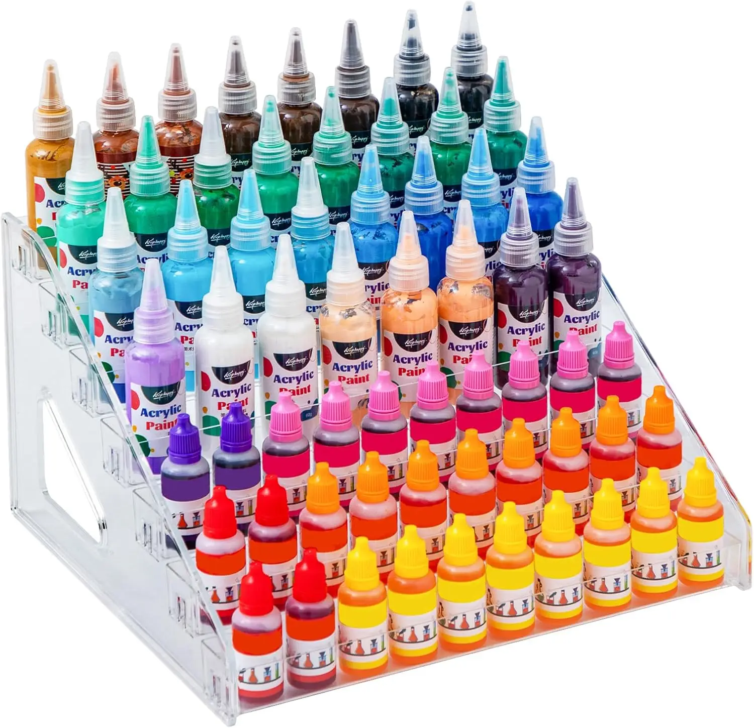 Acrylic Paint Organizer (7 Tier), Painting Bottle Holder, Clear Nail Polish Holder Rack Shelf, Acrylic Paint Storage Organizer