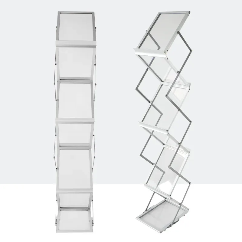 Aluminum Alloy Bookshelf Foldable Storage Rack Magazine Holder Display Stand Cabinet Bookcase Tall Vitrina Bedroom Furniture