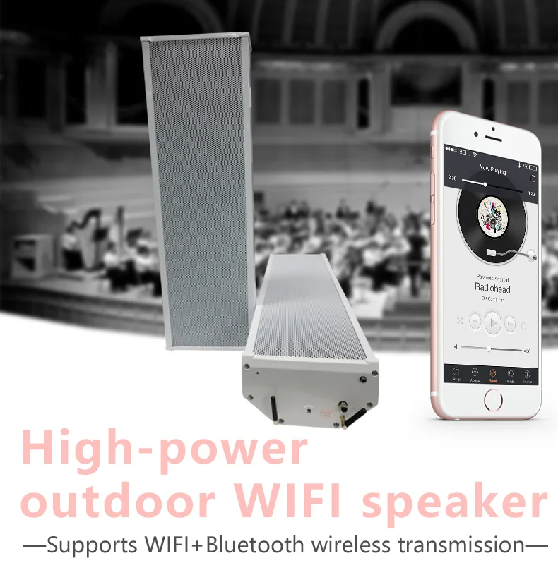 Outdoor Villa/Yard/Shop Wireless WIFI for IPX-6 Waterproof Aluminum Alloy Computer Compatible Speaker 30 120W Subwoofer
