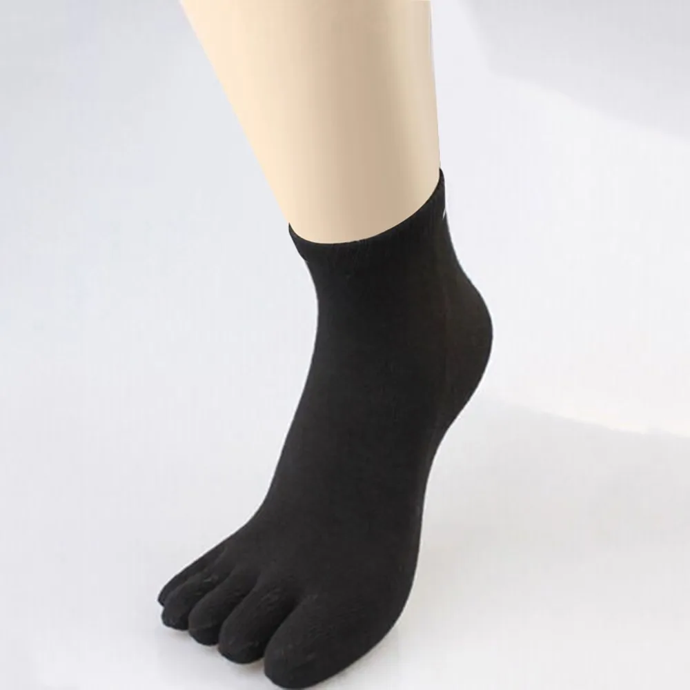 Mens Slim Fit Mid Calf Hosiery Solid Five Fingers Thermal Warm Stretch Breathable Comfy Socks Sports Athletic Fitness