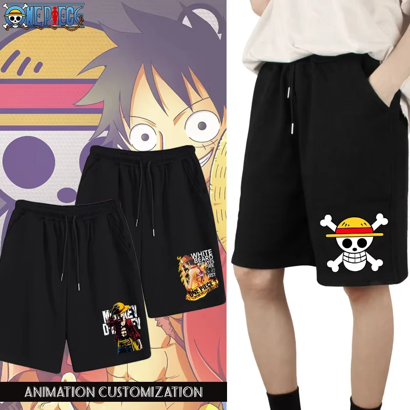 

ONE PIECE Classic Anime Luffy Peripheral Shorts 2026 New Relaxing American Summer Men's Loose Sports Breathable Pants Casual