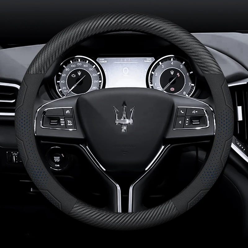Car Chamois Steering Wheel Cover For Maserati Levante Ghibli MC20 MC12 Quattroporte GranTurismo Automotive Interior Accessories