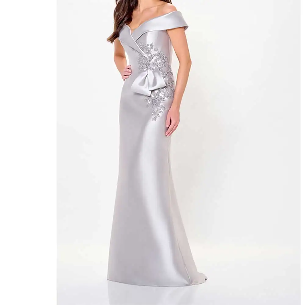 

Elegant Mermaid Evening Dress Sweetheart Neckline Sleeveless Bow Open Back Prom Party Dress for Wedding Banquet Cocktail Party