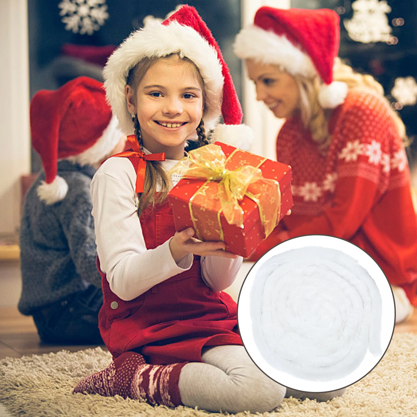 

1pc Faux Trim Ribbon For Christmas Costume Diy Hat Decoration Vintage Clothing Accessory Hanfu Artificial Roll Xmas Tree Decor