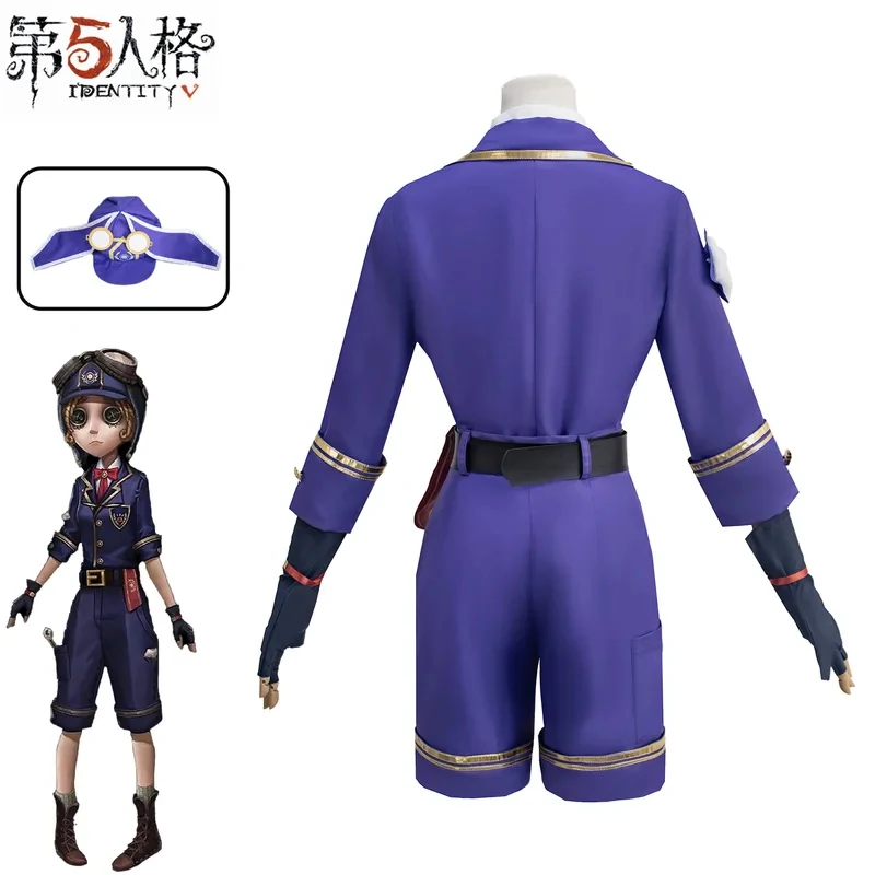 

KKL3Identity V Cosplay Costume Mechanic Tracy Reznik Chamfer Ivory Tower Series Cute Boy Style B-Tier Blue Outfit Set with k15[[