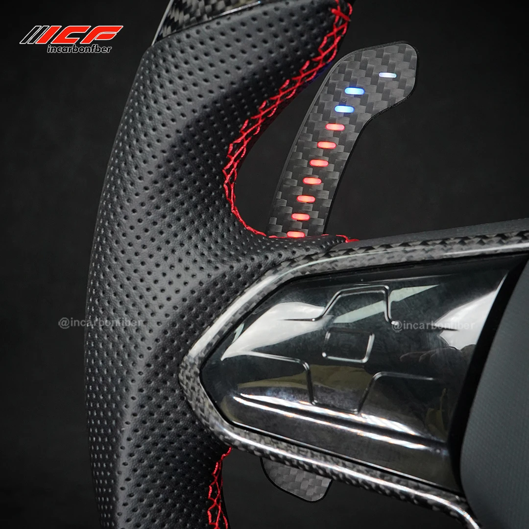 ICF Carbon Fiber Steering Wheel LED Magnetic Shift Paddle For Volkswagen Golf 8 MK8 CC GTI R Car Accessories