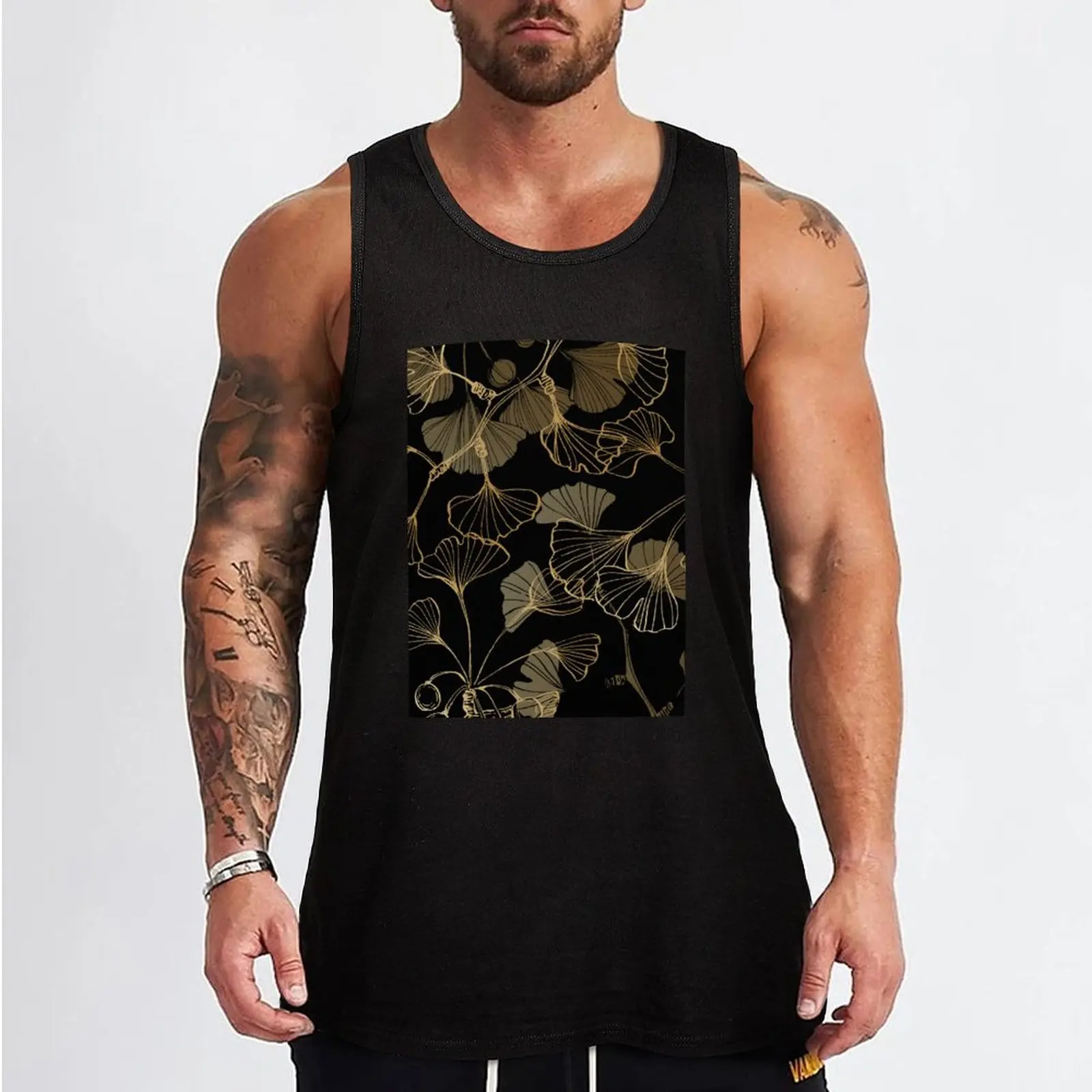 Ginkgo Tank Top sleeveless vest men Sleeveless T-shirt summer clothes