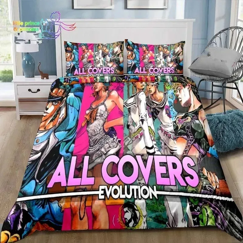 JoJolion Adventure Bedding Set Single Twin Full Queen King Size Bed Set Adult Boys Bedroom Anime Printed Bedding Gift