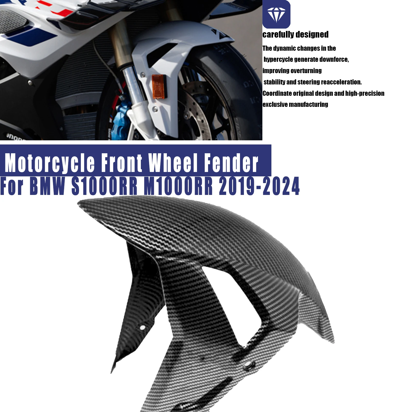 

Motorcycle Accessories Front Fender Mud Guard Mudguard Splash Fairing ABS Carbon Fiber For BMW S1000RR M1000RR 2019-2024
