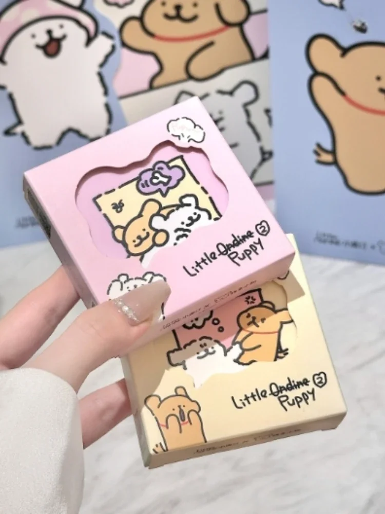 

Little Ondine Puppy Series Two Color Blush Highlighter Misty Cream Paste Shrink Expand Color Cheek Brighten Makeup