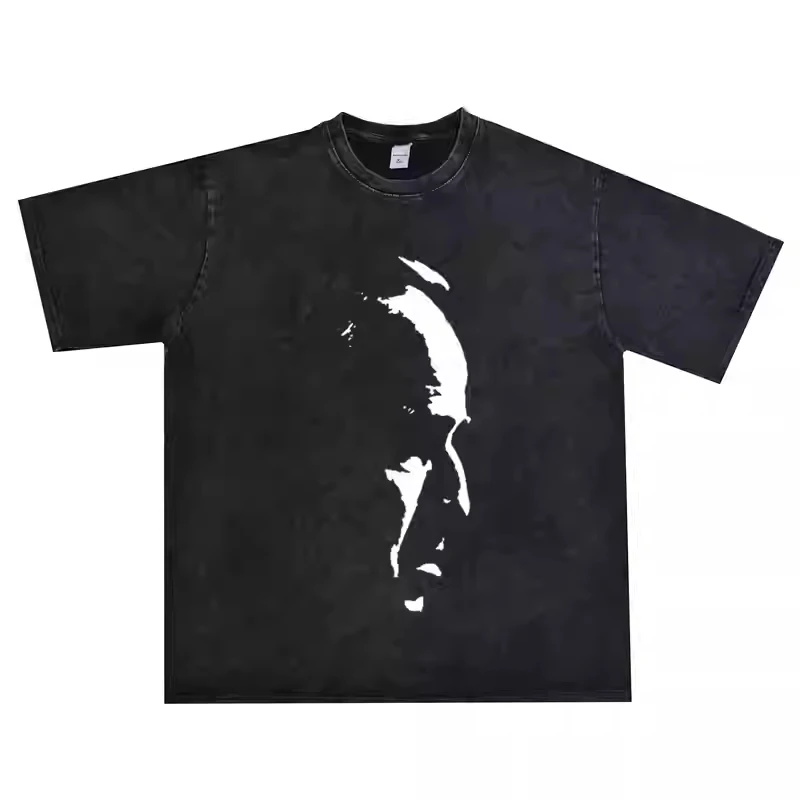 

2025 Пара футболок с короткими рукавами и тематикой крестного отца фильма, круглым вырезом, стираной и выдержанной.