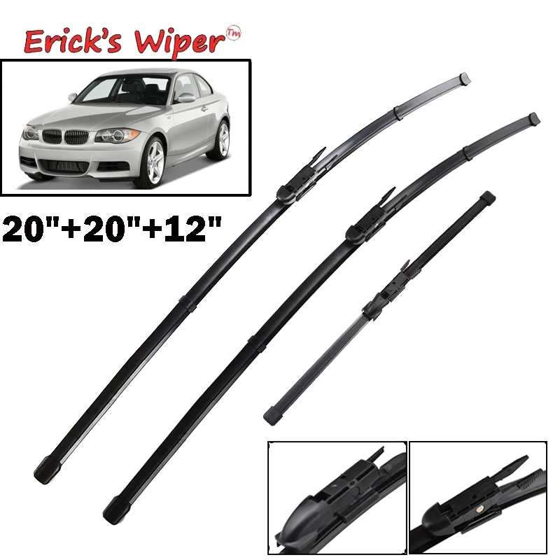 Erick's Wiper Front & Rear Wiper Blades Set For BMW 1 Series E81 E87 2004 - 2010 Windshield Windscreen Window Brush 20