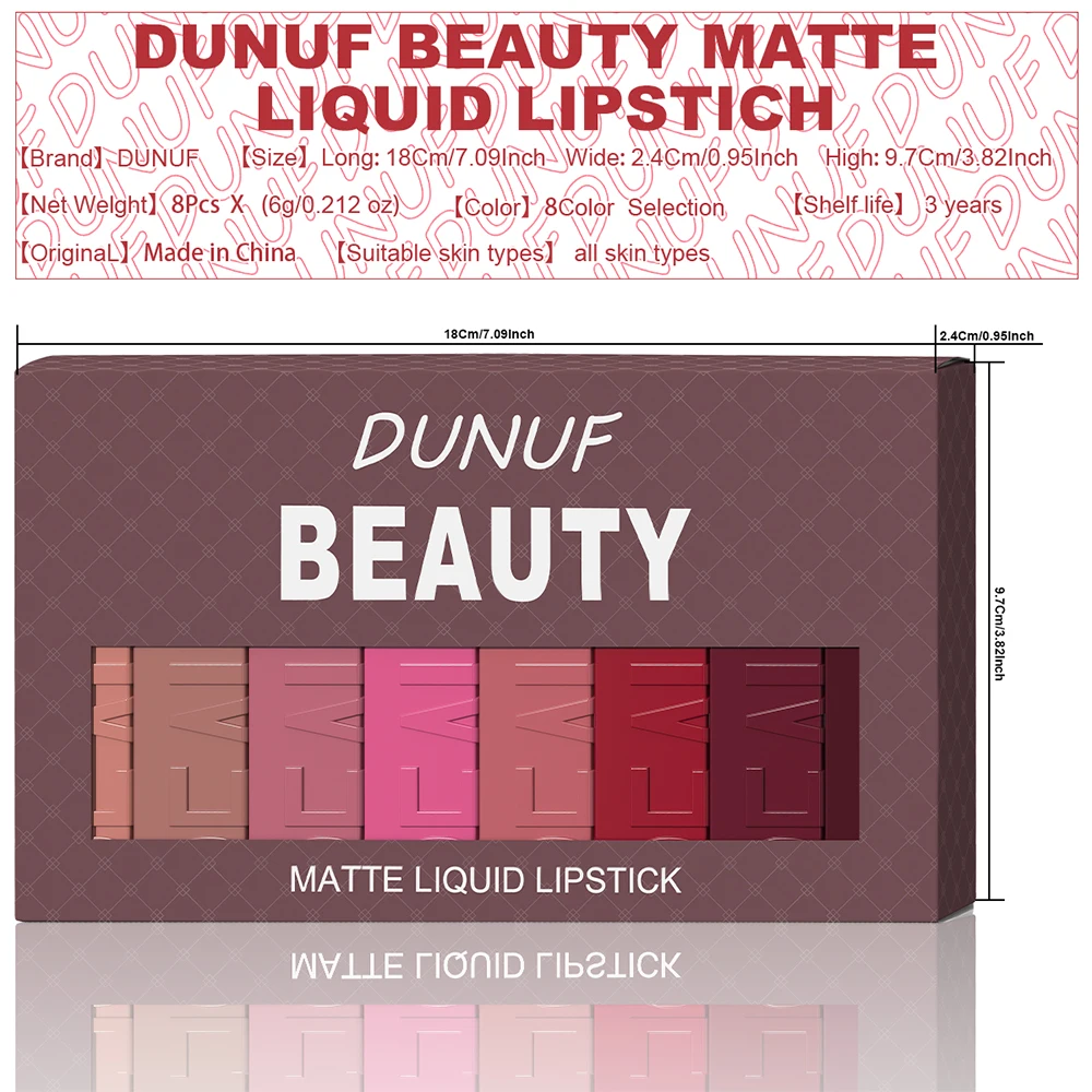 Set regalo di rossetti liquidi opachi da 8 pezzi: tonalità ricche e vibranti per ogni occasione, offerta di comfort di lunga tenuta e colori a copertura totale;