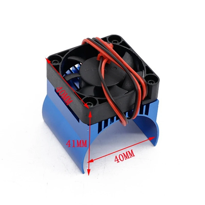 42mm Motor Cooling Fan Heat Sink for Traxxas 1/10 E-Maxx E-Revo Summit Arrma 1/8 Kraton Talion Typhon RC Car,Red