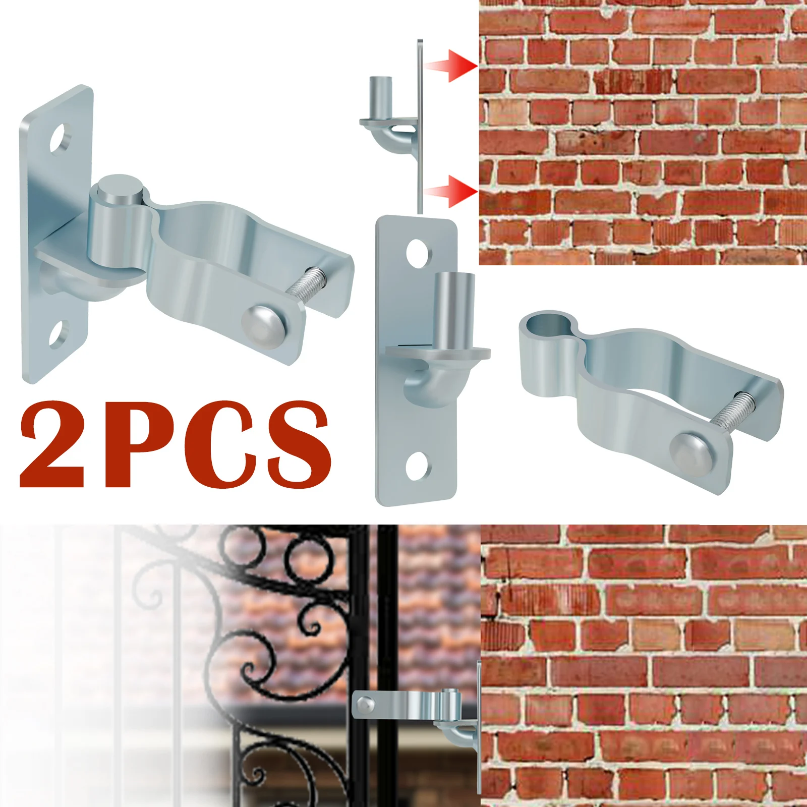

2Pcs Square Post Female Hinges 1-3/8 Inch Wall Mount Metal Gate Hinge with Bolts & Nuts for Repairing and Replacing Fence Gate