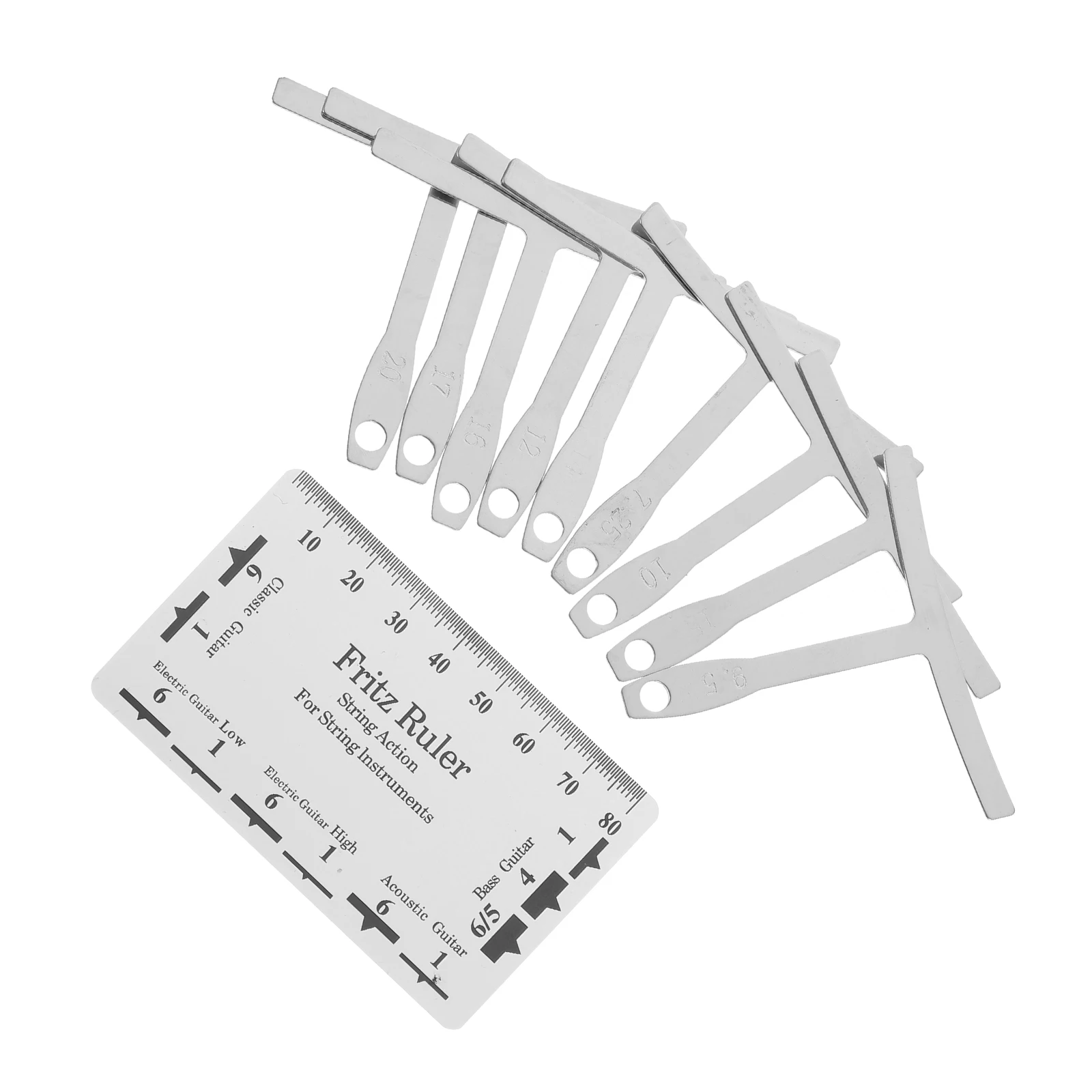 

1 set String Height Measurement Ruler for Guitars Bass Luthier Kit Double Sided Etching Durable Tools Guitar Repair Accessories