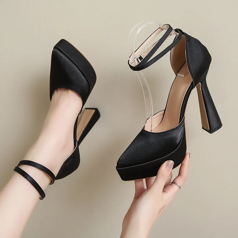 13cm Super High Heels Shoes Women Platform Pumps Fashion Thick Soled Buckle Strap Show Shoes Women's Banquet Party Shoes