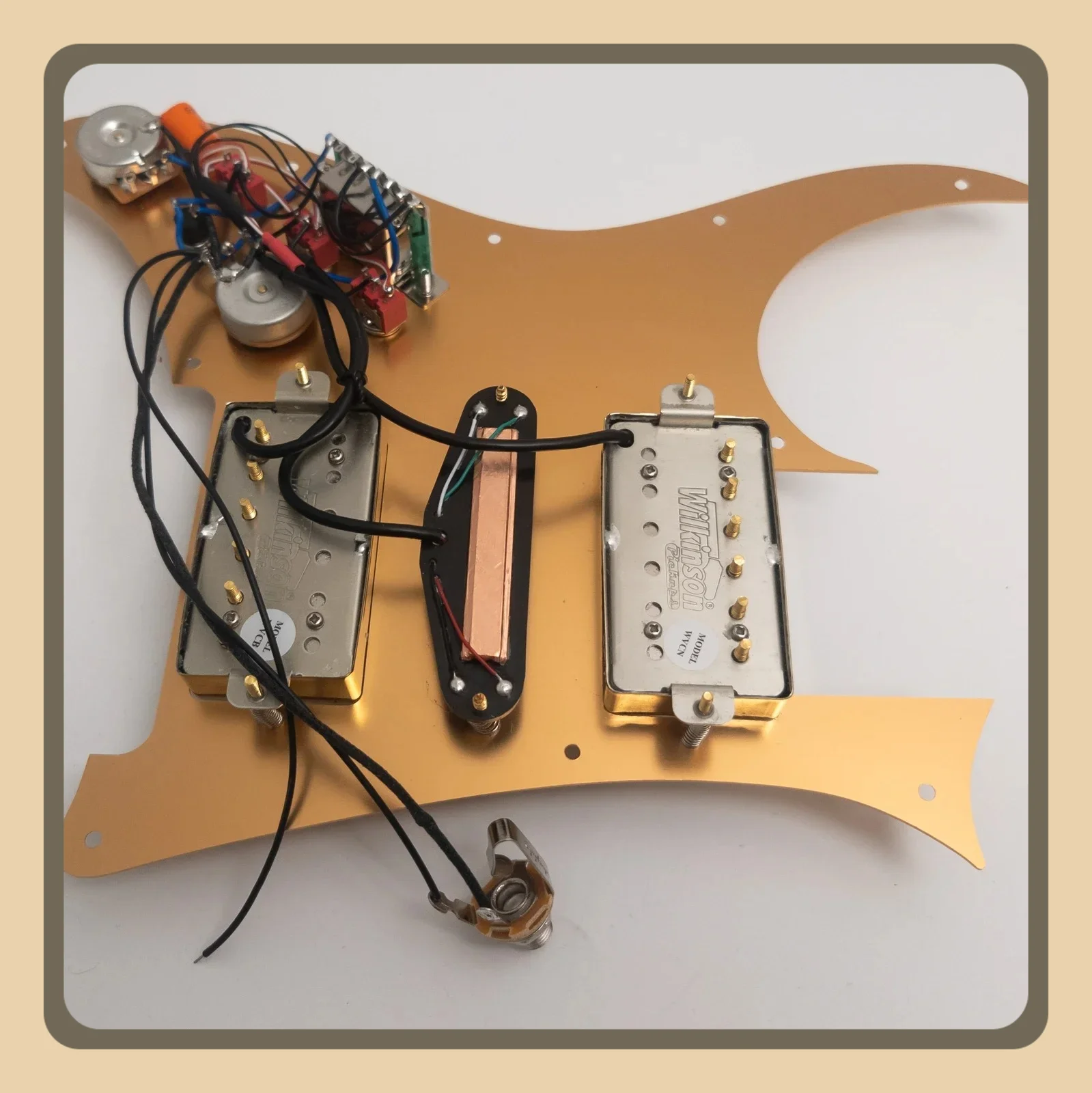 Guitar Prewired Loaded Pickguard Aluminum with Coil Splitting HSH Alnico 5 Humbucking Pickups Set for RG Electric Guitars