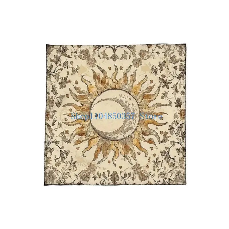 

5asd Luxurious Velvets Tarots Cloth Soft Velvets Divination Mats Mystical Symbols Enhances Spiritual Practice