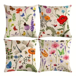 Outdoor Patio Throw Pillow Covers Summer Spring Garden Flowers Farmhouse Décor Outside Furniture Swing Decorative Cushion Cases