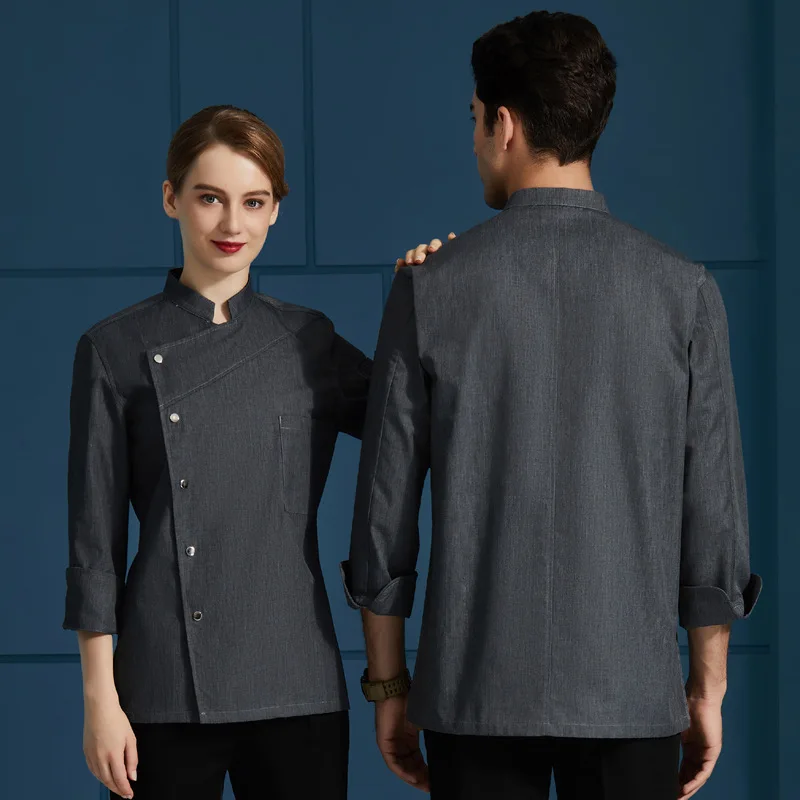 Vêtements de travail pour Chef cuisinier C363, veste de Chef à manches longues pour hommes, vêtements de travail de cuisine pour Restaurant occidental, manteau de serveur