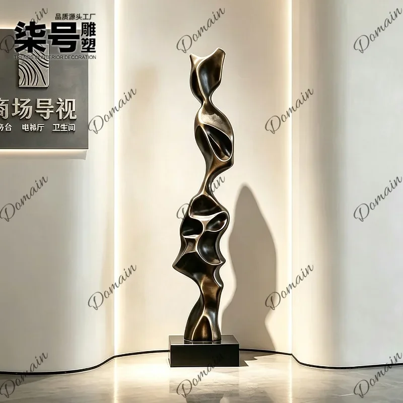 J81 Art Large Floor Standing Vertical Sculpture FRP Hotel Lobby Corridor Wall Niche Decoration