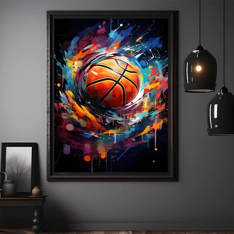 Basketball Soccer Baseball Skateboard Graffiti Style Colorful Poster Canvas Printing Wall Art Picture for Living Room Home Decor