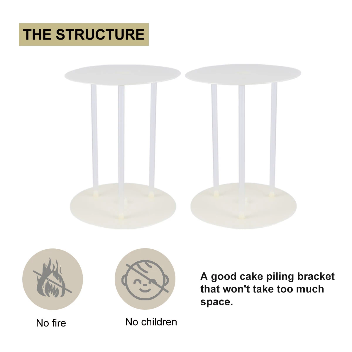 

Cake Stand Decor Tools Double Layer Making Stands Piling Rack Beige Support for