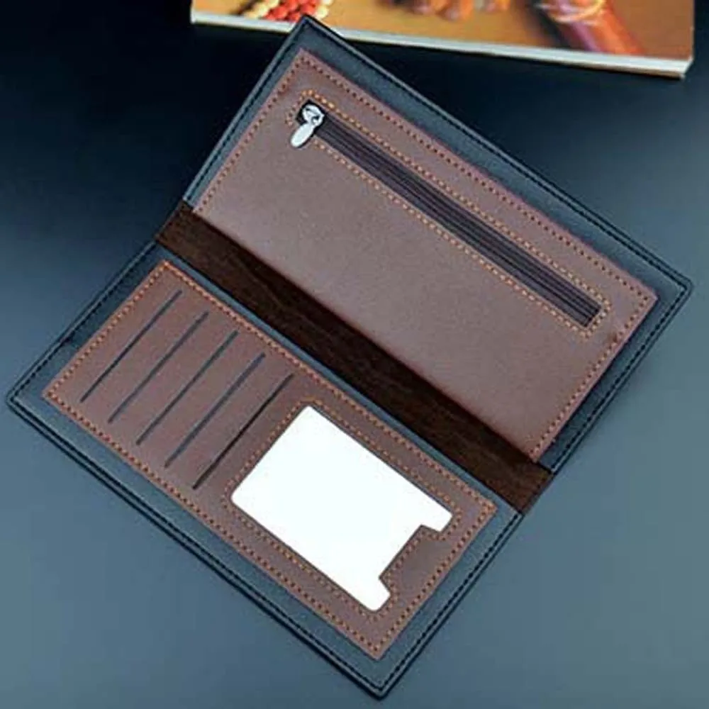 

Clutch Bag Large Capacity Long Suit Wallet PVC Coffee Men Business Wallet Classic Anti-lost Contrast Color PU Purse Shopping