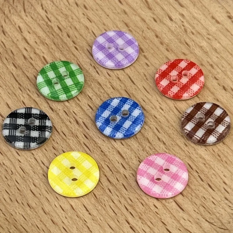 Jelly Button Mixed Color Plaid Resin DIY Decorative Button Shirt Baby Handmade Cute Button Handmade Accessories