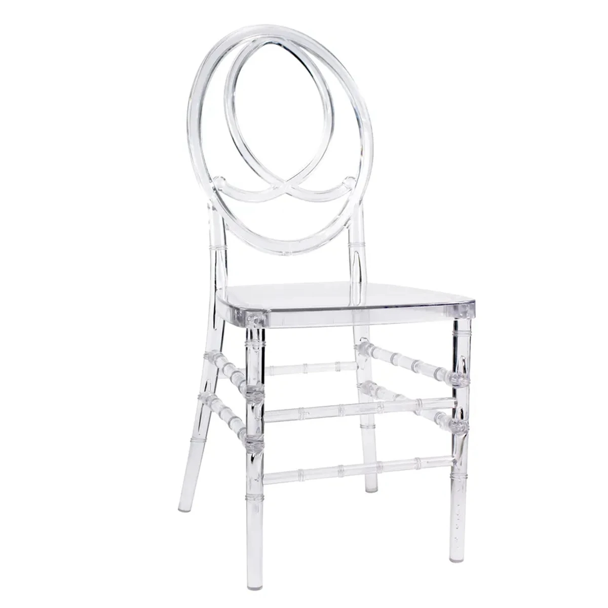 24pcs)Acrylic Transparent Crown Chiavari Crystal Dining Chairs for Wedding