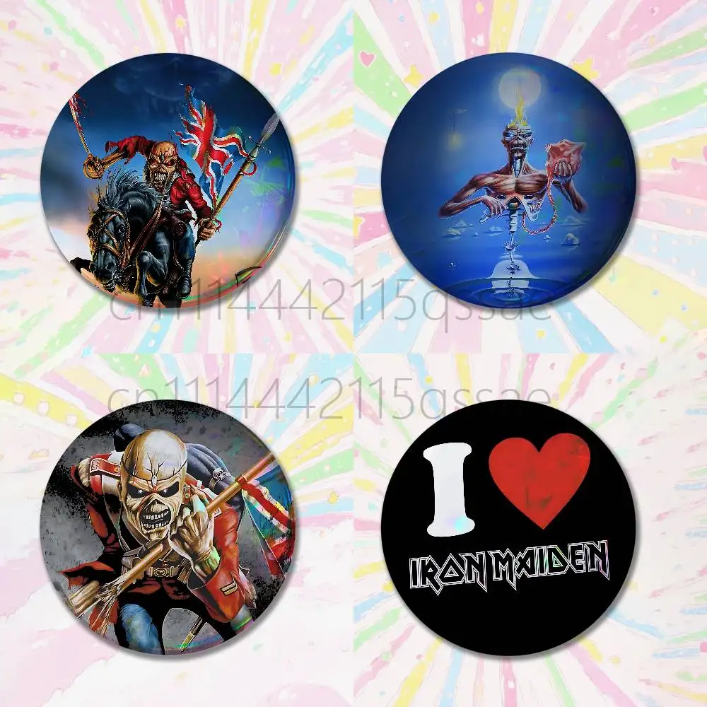 Eddie The Head Band I-Iron M-Maiden 32/44/58mm Handmade Pins Round Brooch Badge Backpacks Clothes Jewelry Gifts