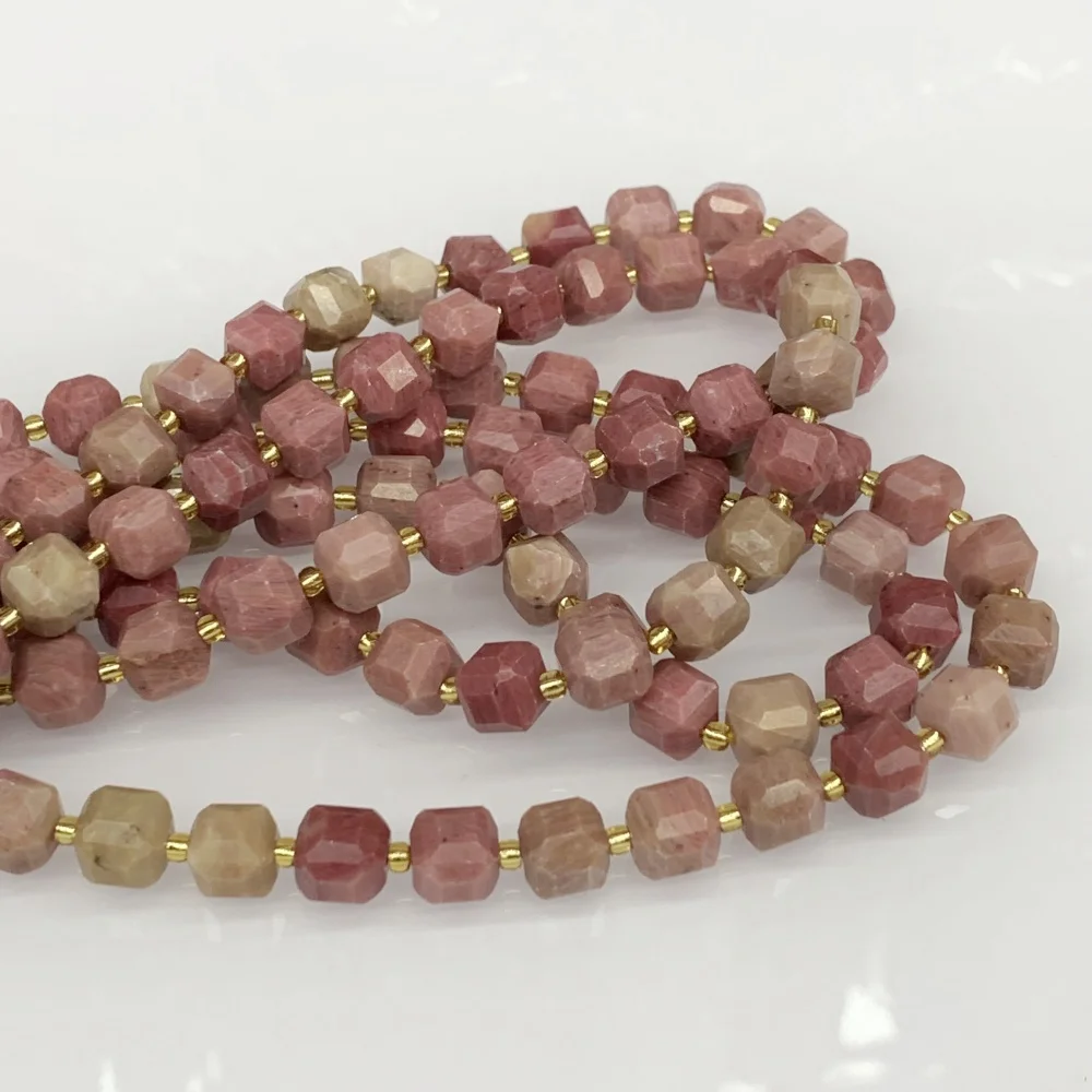 Natural Square Rhodochrosite 6mm8mm Citrine Cube  Spacer Beads for  Loose Bead DIY Earrings Necklace Bracelet Jewelry Making