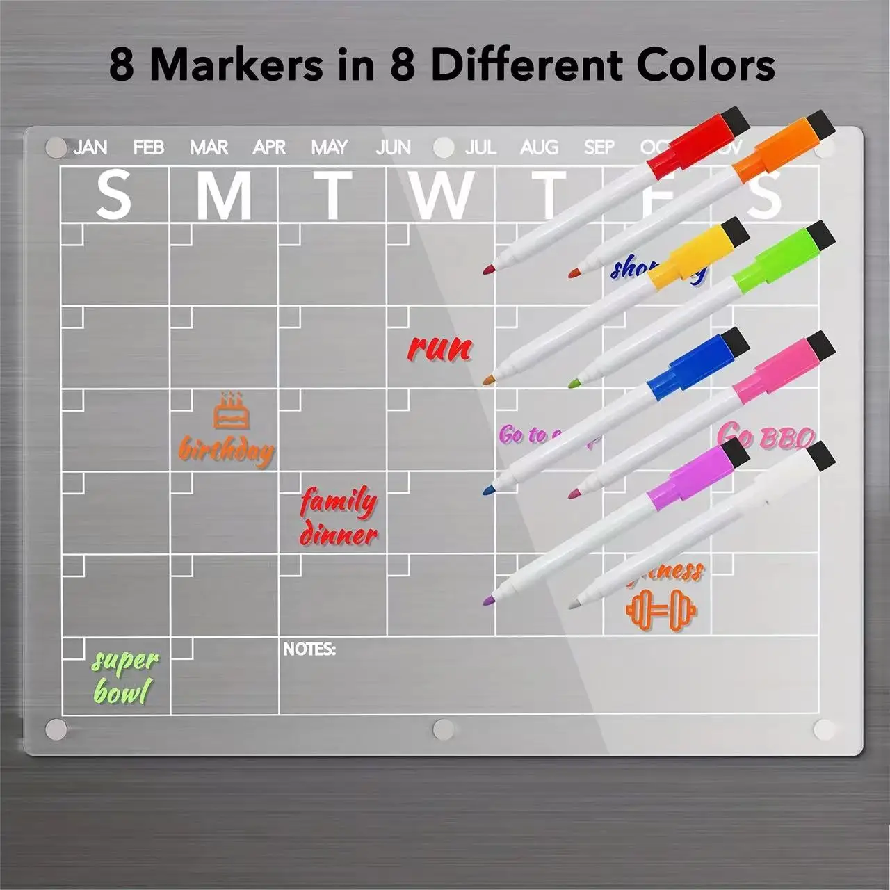 Magnetic Dry Erase Calendar for Fridge - Monthly & Weekly Planner - Reusable Whiteboard - Perfect Kitchen Accessory for Organizi