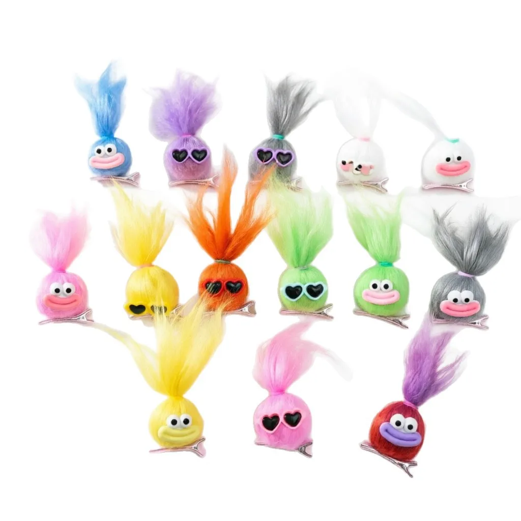 20pcs/10pcs Doll Hair Clips, Dopamine-Colored Big Mouth And Sunglasses Doll Duckbill Hair Additions, for Women Party Daily Wear